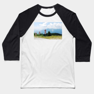 Road Signs at Top of Mountain Baseball T-Shirt